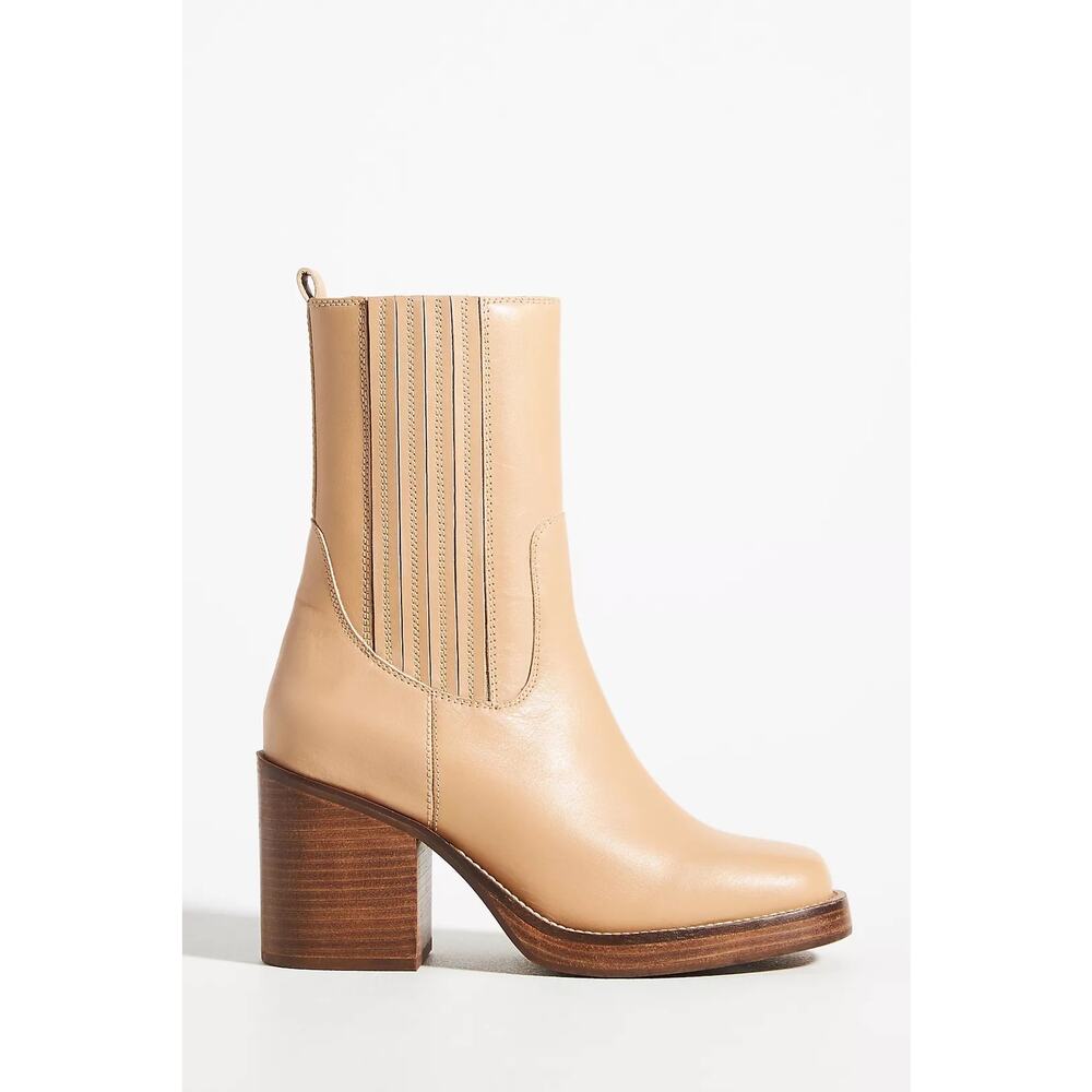 SEYCHELLES WESTERN BLOCK HEEL SWEET NEUTRAL BEIGE ESCAPE LEATHER BOOT  size 7